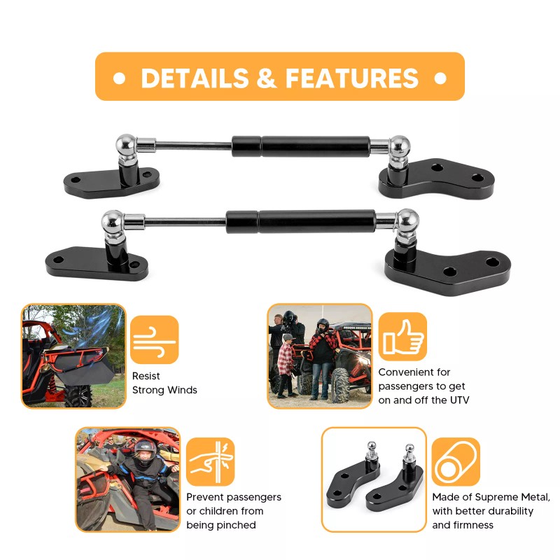 DYSO 4Pcs Front Rear Door Opener Kit Shock Struts Fit