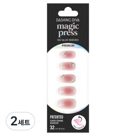 Dashing Diva Magic Press Nail Tip Set, 2 Sets, Roslyn / 데싱디바 매직프레스 네일팁 세트, 2세트, 로슬린