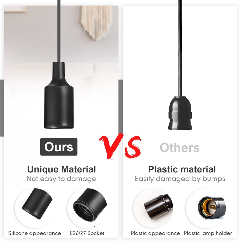 10 Pack Hanging Light Cord Pendant Light Cord with Switch