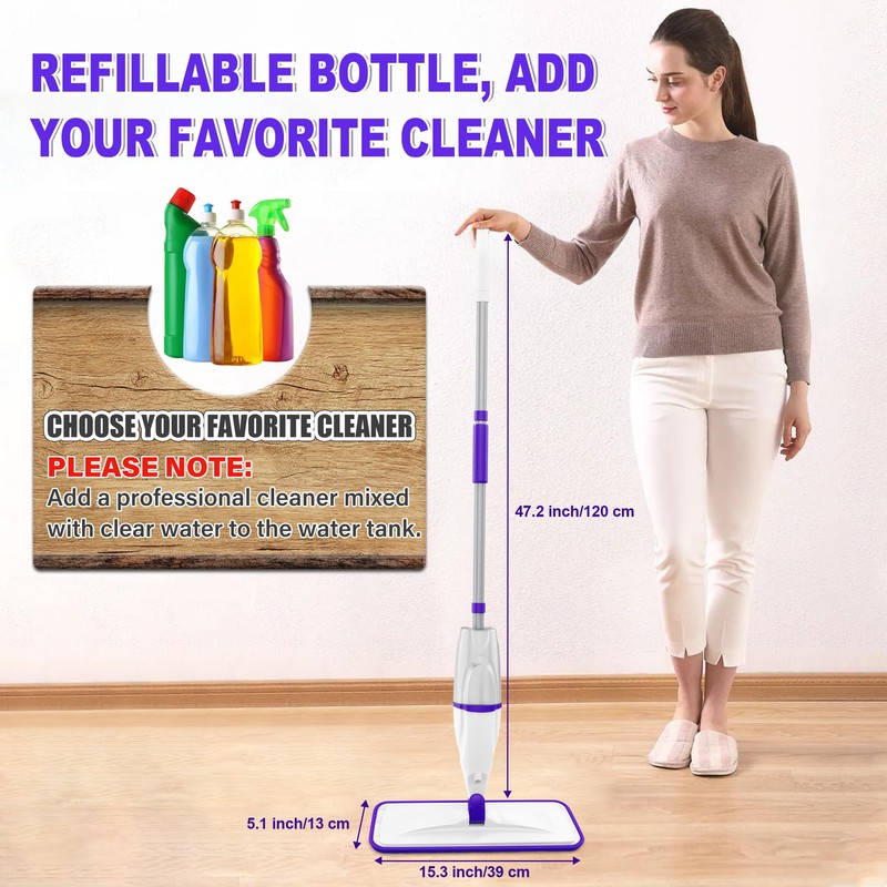 Spray Mop for Hardwood Floor Cleaning: EXEGO Wet Mops with