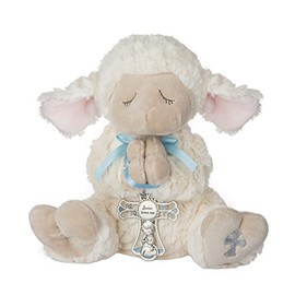 Ganz White Serenity Lamb with Crib Cross Boy Plush Stuffed Animal Toy 13 Inch