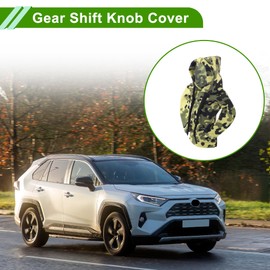 HOPESPANNER Gear Shift Knob Cover Stick Shifting Handle Protector 6.3"x5.12" Green Black Polyester Car SUV Truck Universal