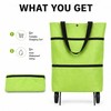 Foldable Shopping Bag with Wheels, 2-in-1 Foldable Shopping Cart, Ultra-Light