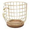 Coffee Pod Holder Iron Large Capacity Space Saving Wooden Base
