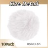 10Pcs White Faux Fur Pom Poms for Hats - 2.3