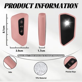 TOOMUME Key Case TPU Glossy Car Key Cover Fits VW Volkswagen Cupra Formentor Born Golf 8 Seat Leon MK4 Ibiza Ateca Skoda Kodiaq Fabia Enyaq Octavia