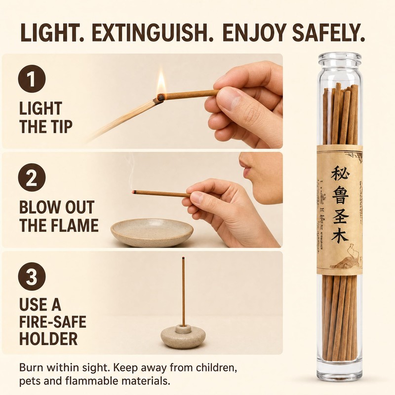 AFENGAU Palo Santo Incense Sticks (20 Pack) –Pure Organic &