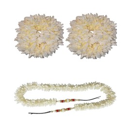 Zintalic Mogra Scented Rubber band Gajra Hair Accessories Hair Gajra (Pack of 2)