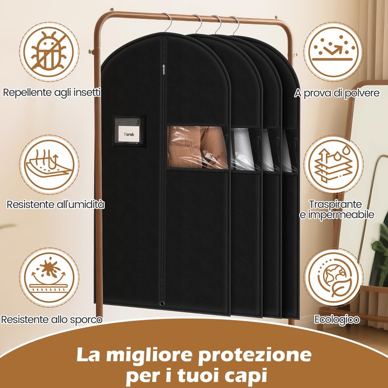 Sacco appendiabiti da uomo, 100 x 60 cm, 2 custodie