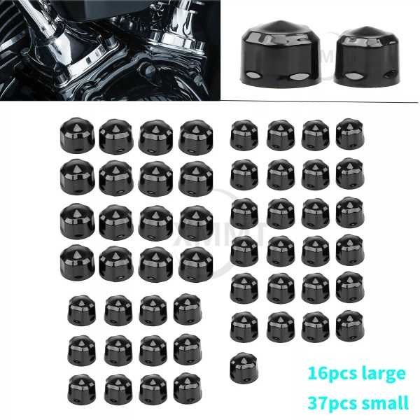 Unbranded Gloss Black Diamond Cut Engine Bolt Screw Cap Cover