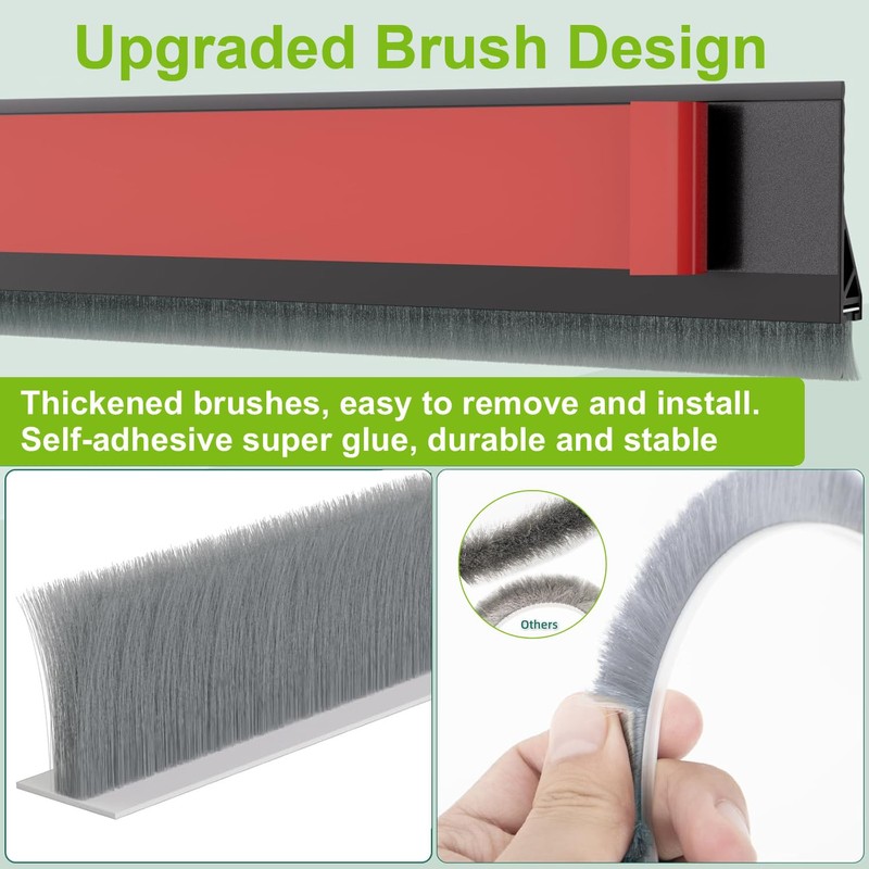 DINGLIAN 2 PCS Door Brush Bottom Sweep, Self Adhesive Door