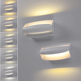 LEONLITE 5CCT Dimmable LED Up Down Wall Light, 20W/15W/13W Three Wattage Non-Dimmer Brightness Options, Anti-Glare Rotatable Lens, ETL, Wet Location Aluminum Modern Outdoor Wall Sconce, Pack of 2