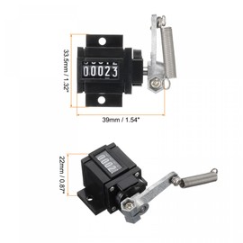 uxcell Manual Tally Counter with Spring, 5 Digits Tally Counter Hand Tools Pull Counter Mechanical Manual Stroke Clicker