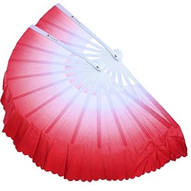 ZooBoo 2Pcs Traditional Chinese Folding Dance Fan - Elegant Taichi Kungfu Performance Accessory