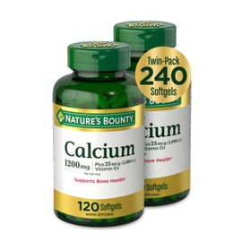 Nature's Bounty Nature's Bounty Calcium 1200 mg with Vitamin D3 - Bone Health Softgels, Calcium and Vitamin D Supplement, 120 Ct (2-Pack)