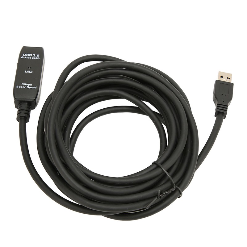 USB 3.0 Extension Cable Black 16.4ft 5Gbit Per Sec Male