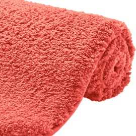 GORILLA GRIP Premium Luxury Bath Rug, 30x20, Absorbent, Soft, Thick Shag, Plush Bathroom Mat Rugs, Machine Washable, Microfiber Quick Dry, Mats for Shower, Bathtub and Floor Accessories, Coral