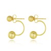 Yulovee 9ct Yellow Gold Plated Stud Earrings,Matt Ball Hoop Earrings