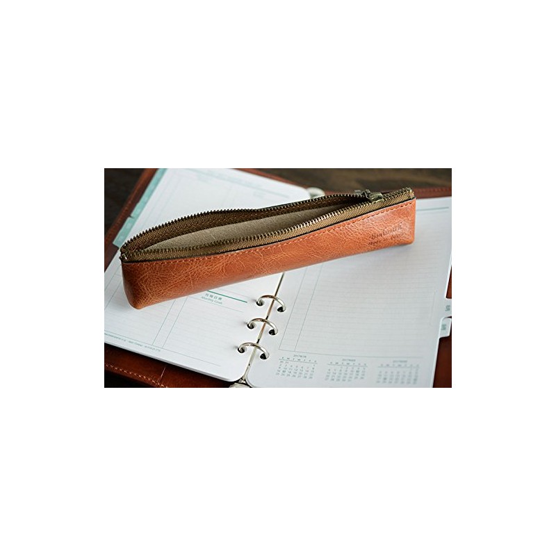 Endmark Pencil Case, Leather, Stylish, Slim, Pencil Case, Made in