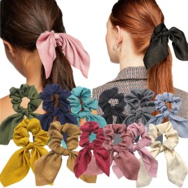 Cintas Para El Pelo Elásticas Scrunchie Satín 12 Colores