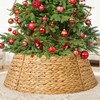 27in Christmas Tree Collar, Natural Christmas Tree Ring Woven Rattan
