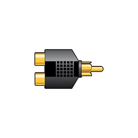 Skytronic GOLD 1 to 2 RCA PHONO AV AUDIO VIDEO Y SPLITTER ADAPTER