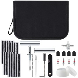 Universal Tire Repair Kit, 37PCS Tire Repair Tools, Heavy Duty Car Emergency Tool Kit for Flat Tire Puncture Repair, Tire Plug Kit Fit for Car, Motorcycle, Jeep, RV, ATV, SUV, Truck, Lawn Mower, etc.