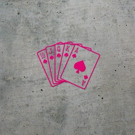 Transparent Decal Stickers Of Spade Royal Straight Flush Poker Hand 1 (Pink) Premium Waterproof Vinyl Decal Stickers For Laptop Phone Accessory Helmet Car Window Mug Tuber Cup D USCSKUS895383PI090622