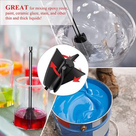 Mifrsnu 8 Pcs Epoxy Mixer Attachment for Drill, Reusable Paint and Resin Mixer Paddle to Mix Epoxy Resin, Paint, Ceramic Glaze