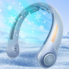 EYERZ Portable Neck Fan - Rechargeable Personal Fan with Neck Support, 5-Speed Quiet Lightweight Long Lasting Neck Fan, Battery Operated Full Surround Cooling for Travel, Birthday Gifts for Men Women