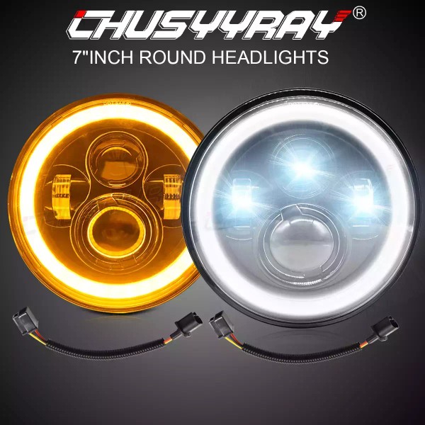 CHUSYYRAY For 2003-2007 Jeep Liberty PAIR DOT 7" Inch LED