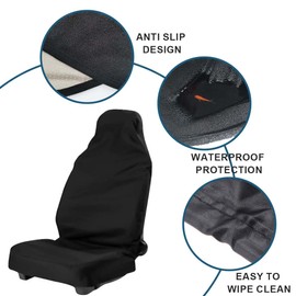 JOCXZI car seat cover for front seats waterproof - 1 piece car front seats universal car seat cover in black, seat cover car seats front for dogs children sports easy to clean