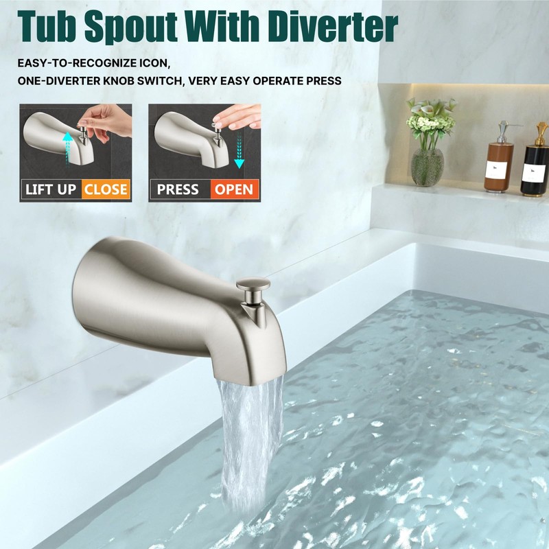 Heyalan Shower Faucet Set with Tub Spout, Bathtub and Shower