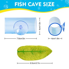 Rislobx Betta Fish Acrylic Tube Tunnel, Fish Toys Hole Hollow Betta fish Cave Tank Accessories Observation Decoration (Blue)
