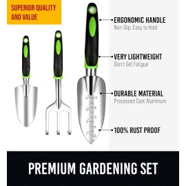 Craft911 GROWIT Treasured Gifts for Mom - Heavy Duty Gardening Tools - 22-Piece Green