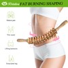 Wooden Curved Handheld Roller Massager Stick- 12 Rollers Wood Therapy