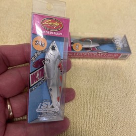 Lucky Craft Lot Of 2 Lucky Craft Instabeater Blade Baits, 24g(3/4oz)  Chrome Red, 3-1/8”