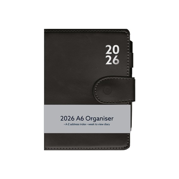 2026 A6 Pocket Week to View Diary - Black Soft