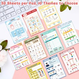 TICIAGA Kids Pretend Play Notepads - 10PCS 4 x 6 Inch Playtime Pad Included Restaurant Police Vet Doctor Visit Coffee Salon Notepad 30 Pages Pretend Notebook Imaginative Role for Toddler Kid Play Game