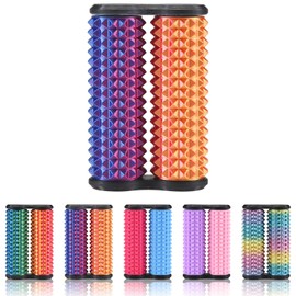 Little Ouchies Fidget 3D Printed Keychain Sensory Toy Spiky Grippie Stim Keychain for Anxiety Relief Positive, Novelty Gifts for Friends Office Workers (Red Gold+Red Blue)