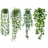 Sggvecsy Fake Hanging Plants 4 Pack Artificial Hanging Eucalyptus Plants