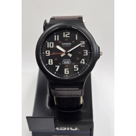 Casio Sports Mens Watch Analog BEIGE Cloth strap New Black dial MW240 MW240B-5