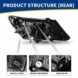 YIYIBYUS Halogen Headlight Headlamp Assembly for 2014-2015 Kia Sorento w/LED DRL Head Lamps Replacement OEM 921011U600, KI2502165 (Left Driver Side)