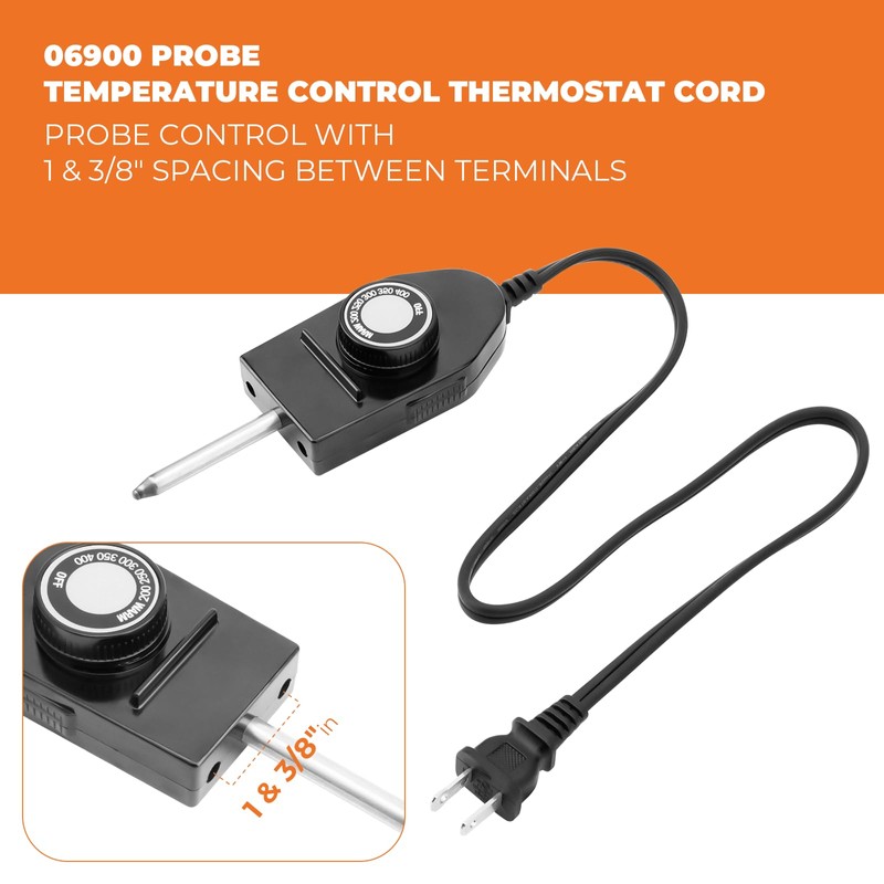 06900 Probe Temperature Control Thermostat Cord Replacement for Presto Skillets,Griddles,Frypans,Electric