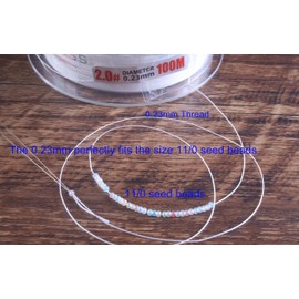 KONMAY 90 Meters 0.23mm 4 Strands Braided Fishing Line, 19kg. Strength, Beading Line, Extra Strong String for Jewelry Making, Bead Weaving, Loom Work, Crafting