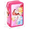 TDL Princess Pencil Case, 3 Zips, Assorted Stationery, 21 x