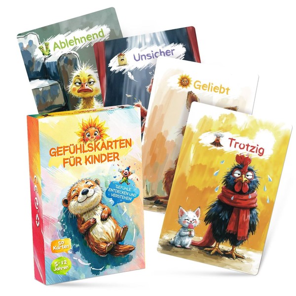 Gefühlskarten für Kinder – 50 Emotionskarten zur Förderung der Gefühlsregulation,