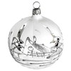 Jingle Bells Lauscha Christmas Tree Ornaments White with Silver Decorations