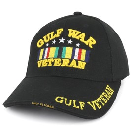 Armycrew U.S Military War Veteran 3D Embroidered Structured Baseballl Cap - Gulf Black