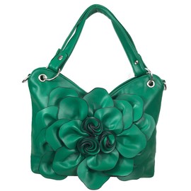 Zzfab Big Flower Purse with Clasp Green